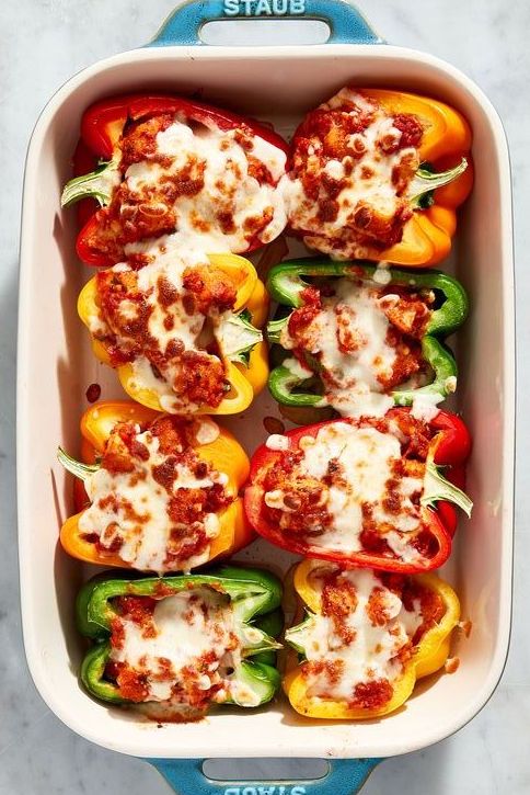 chicken parm stuffed peppers