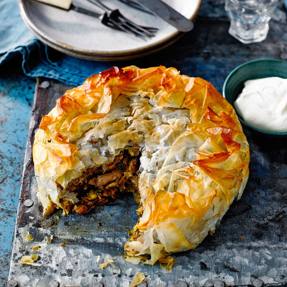 chicken, pistachio and apricot pie