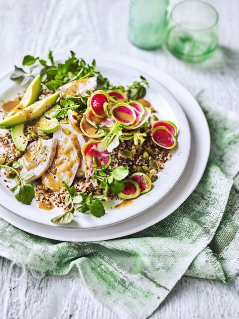Chicken quinoa watercress salad