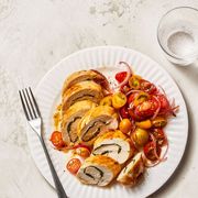 chicken roulade with marinated tomatoes