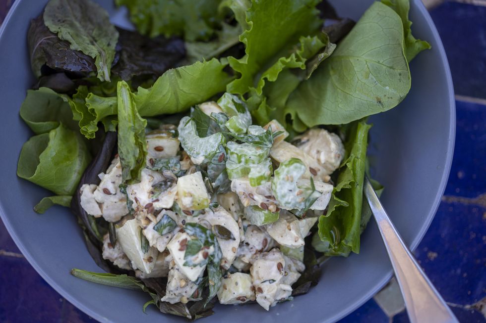 chicken salad with seeds and celery