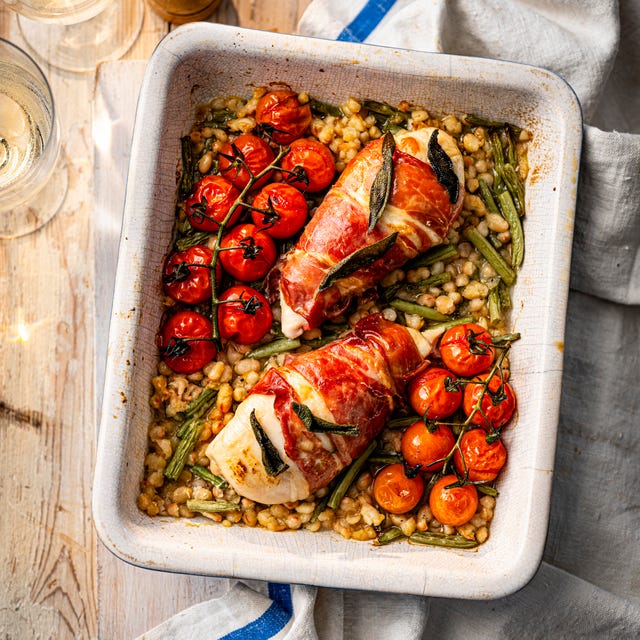 chicken saltimbocca traybake