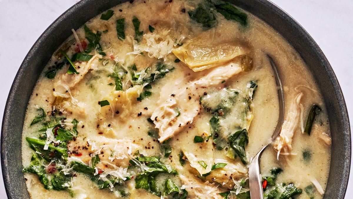 preview for Chicken Spinach Artichoke Soup Is Comfort In A Bowl