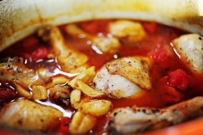 chicken thigh tomatoes garlic recipe