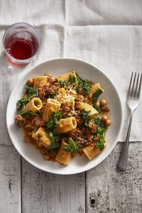 Chickpea Recipes - Chickpea and Kale Rigatoni with Smoky Bread Crumbs