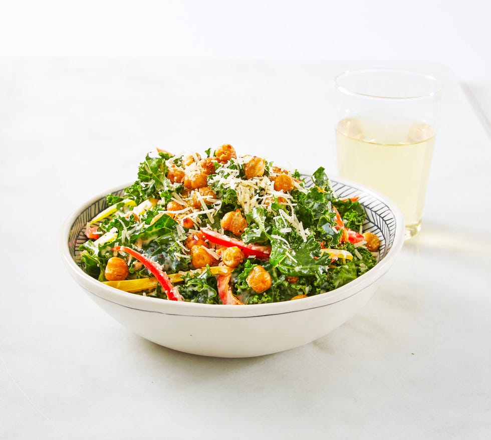 Chickpea Recipes - Crunchy Chickpea Kale Caesar
