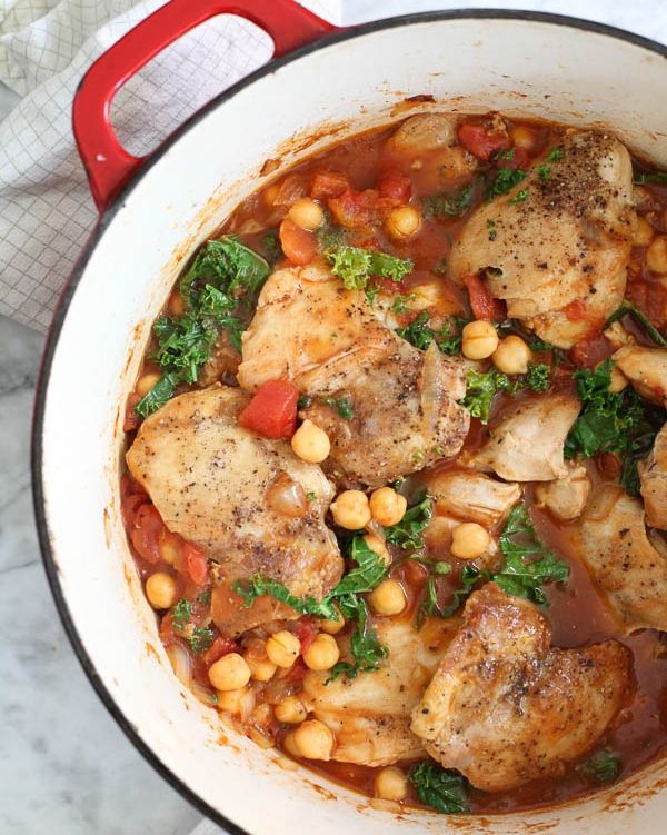 chickpea recipes tabasco braised chicken with chickpeas and kale