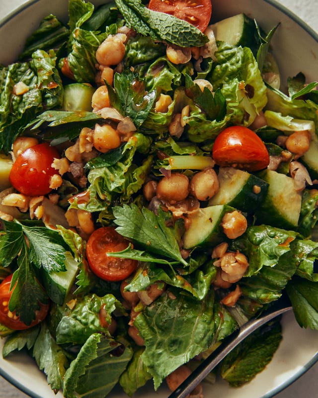 chickpea-salad-with-pomegranate-molasses-vinaigrette-66070f8b3c47c.jpg?crop=1xw:0 Green Mediterranean Diet: Benefits, Risks, And Recipes