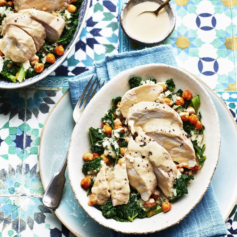 Roasted chickpea and chicken salad recipe