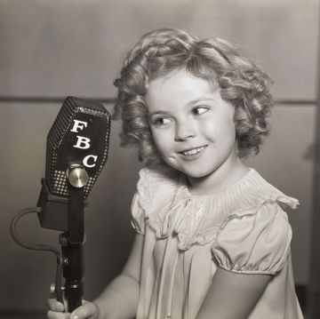 shirley temple with microphone