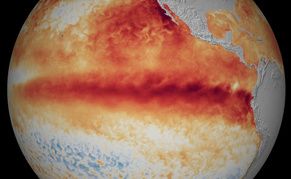 El NioSouthern Oscillation ENSO is a climate pattern that warms and cools the tropical Pacific Ocean During an El Nio warm phase surface temperatures in red stretch across the equator bringing torrential rains and wreaking havoc on coastal fisheries Researchers suggest that the sacrifice at Las Llamas may have been an attempt to appease the gods and mitigate the effects of a major ENSO event that occurred around AD 14001450
