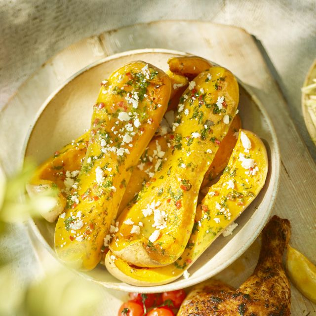 chilli and lime buttered squash wedges