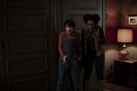 Lachlan Watson (Susie) and Jaz Sinclair (Rosalind) in Chilling Adventures of Sabrina