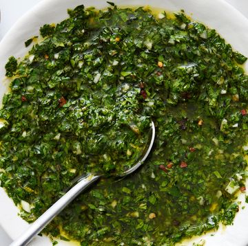 finely chopped herbs and garlic mixed together with olive oil and red wine vinegar