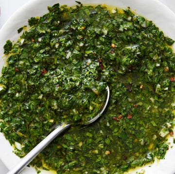 finely chopped herbs and garlic mixed together with olive oil and red wine vinegar