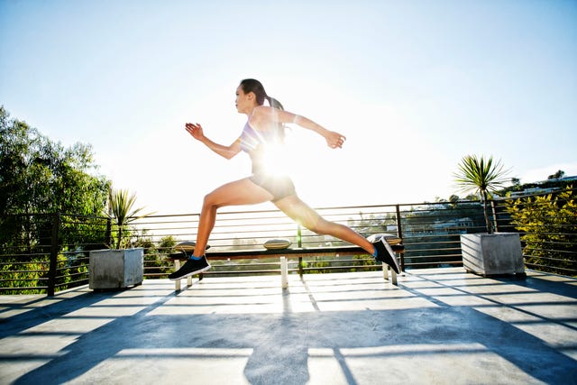 chinese athlete running on balcony