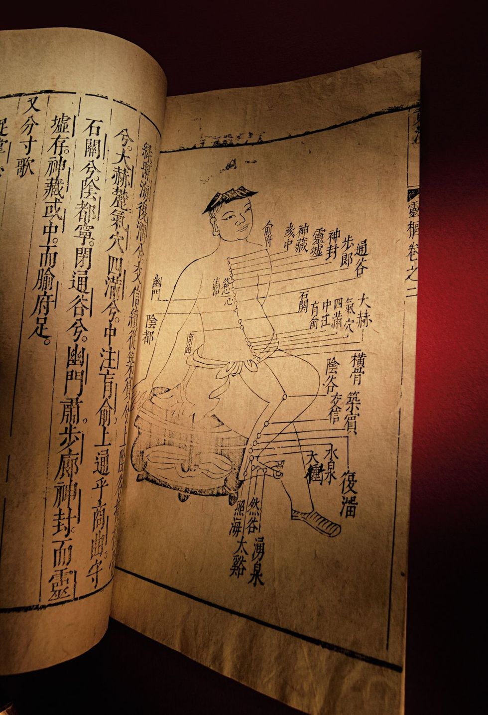 In dit exemplaar uit 1620 van De klassieke leer der interne geneeskunde van de Gele Keizer dat zon 2100 jaar geleden voor het eerst verscheen staat onder meer een overzicht van qilijnen en acupunctuurpunten