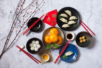 chinese new year food and drink still life