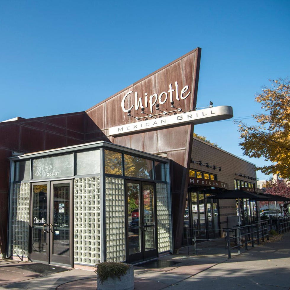 Building, Architecture, Mixed-use, Facade, Real estate, Commercial building, Outlet store, City, Signage, Downtown, chipotle