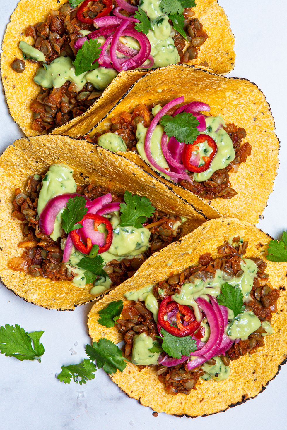 vegan chipotle lentil tacos