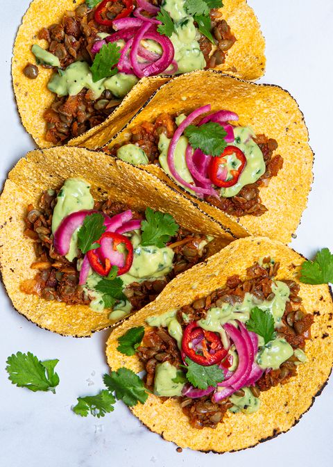 vegan chipotle lentil tacos