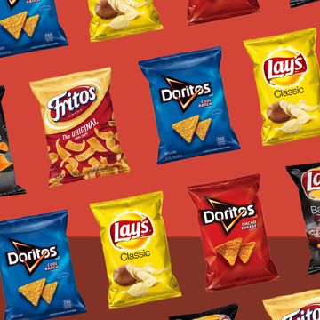 Junk food, Snack, Potato chip, Product, Font, 