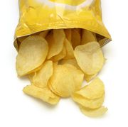 chips spilling out of an open bag