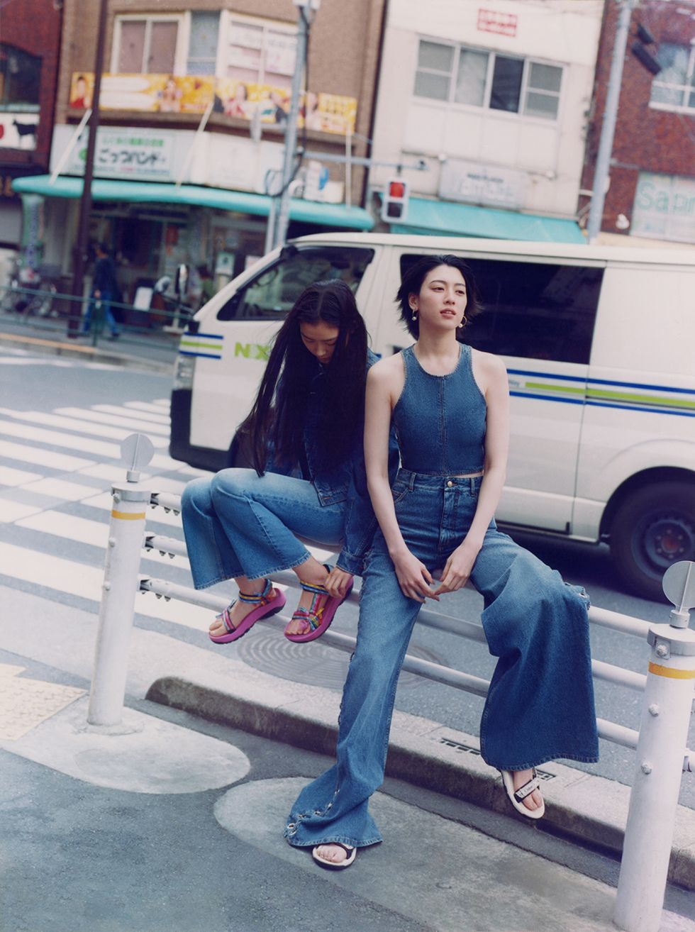 two models wear chloe x teva sandals in a guide to the chloe x teva collaboration 2023