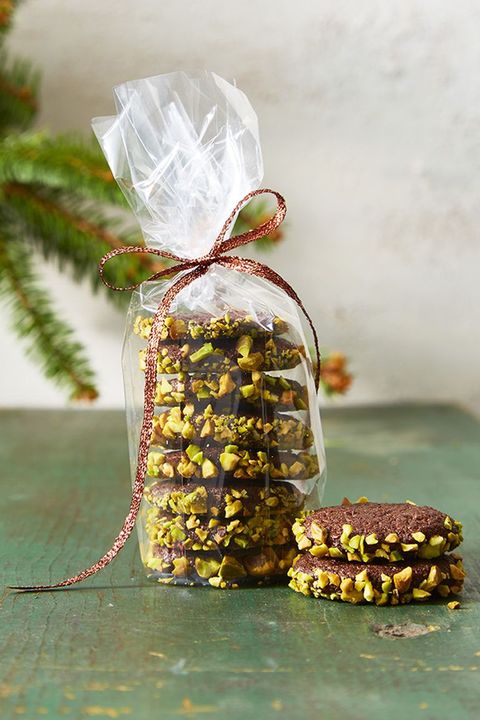 Slice and Bake Chocolate and Pistachio Cookies - Christmas Food Gifts