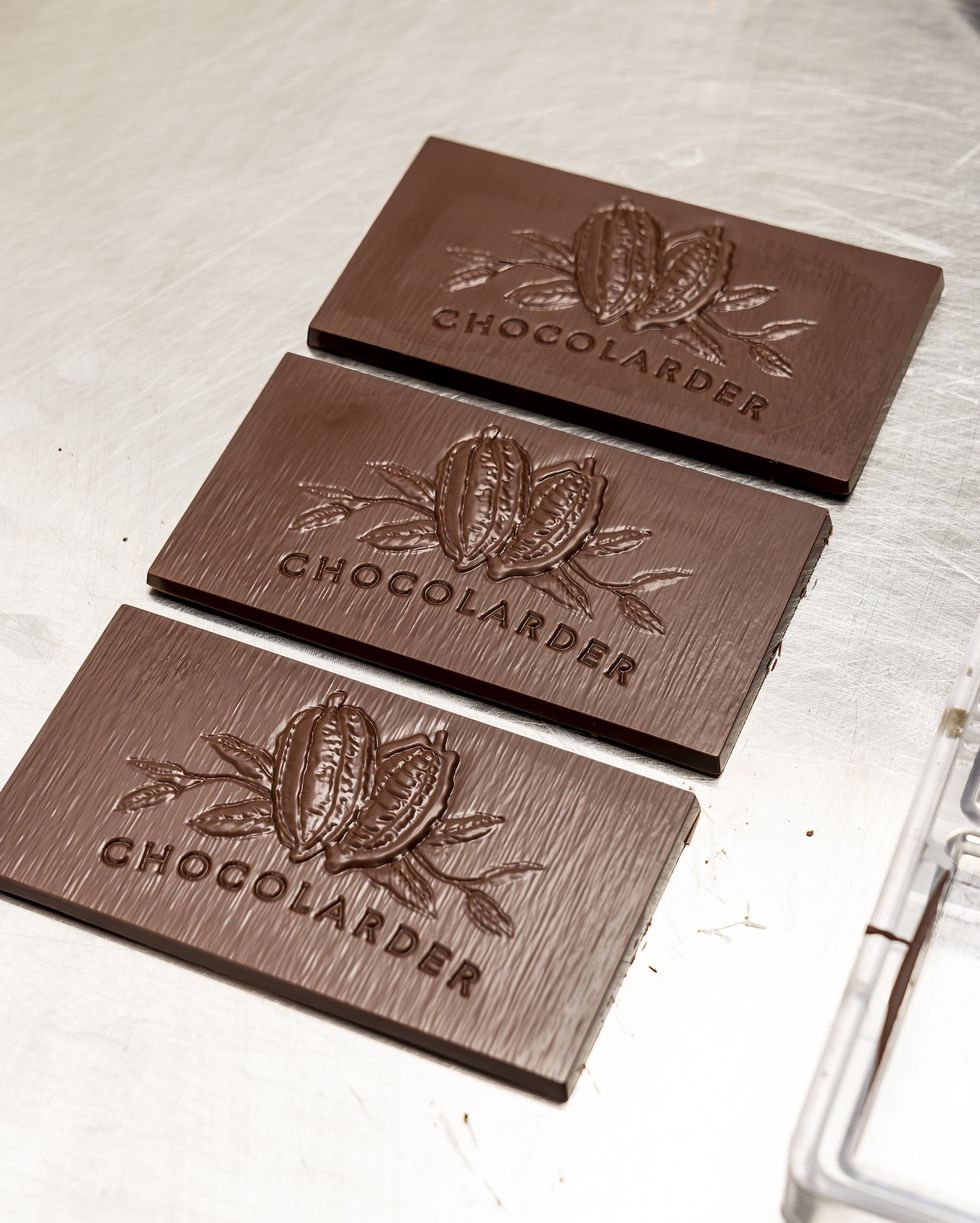 chocolarder's artisan chocolate on a white table