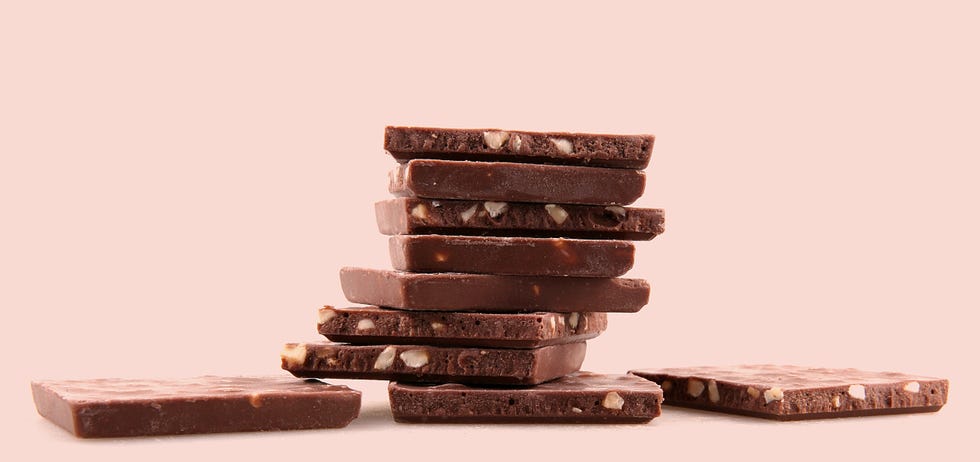 stack of chocolate pieces