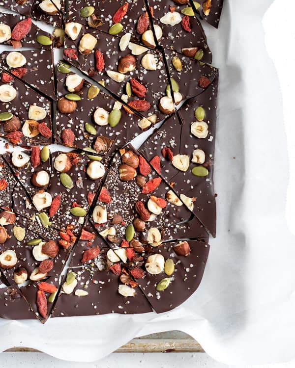 superfood chocolate bark healthy desserts
