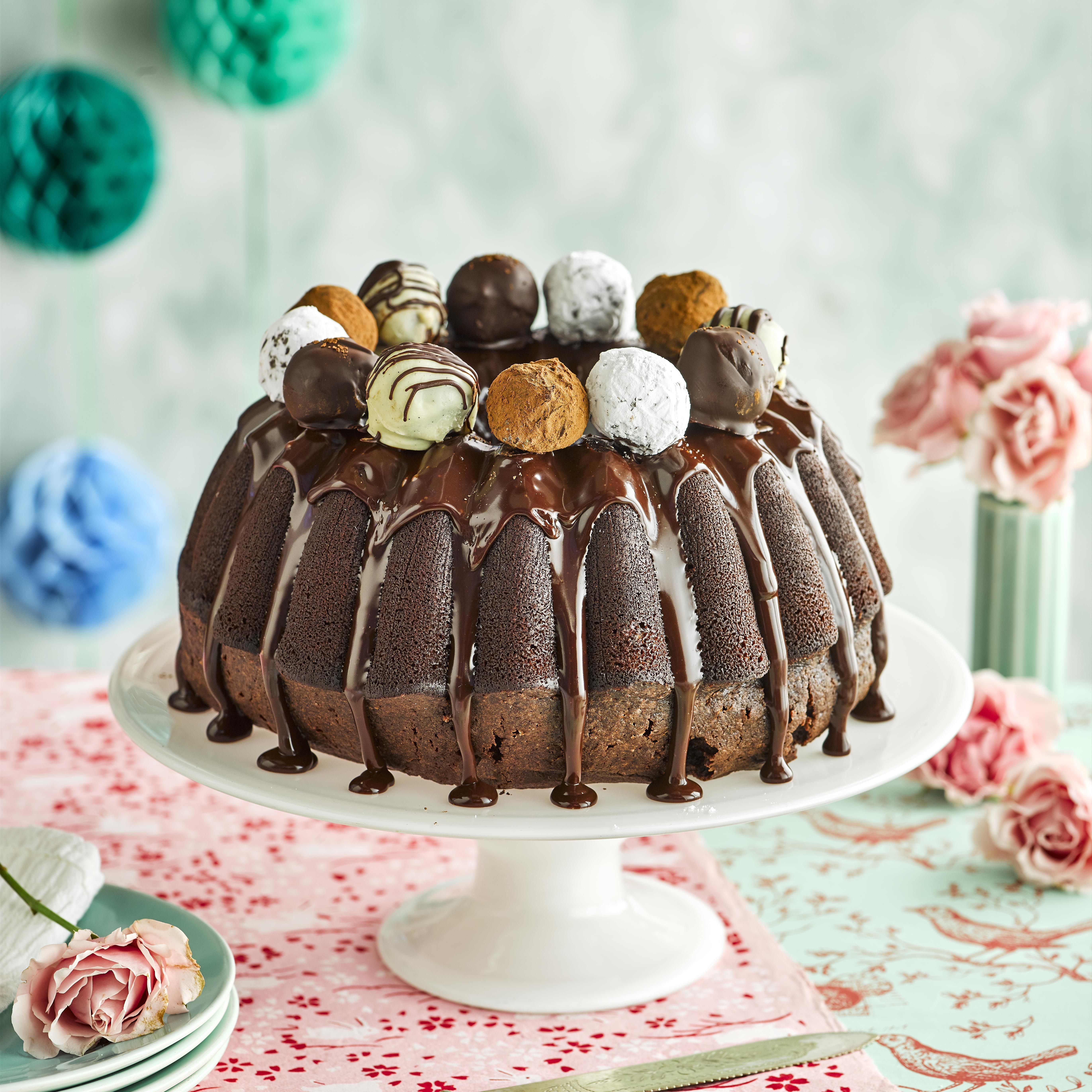 Dark Chocolate Peanut Butter Bundt Cake Recipe - Food Fanatic