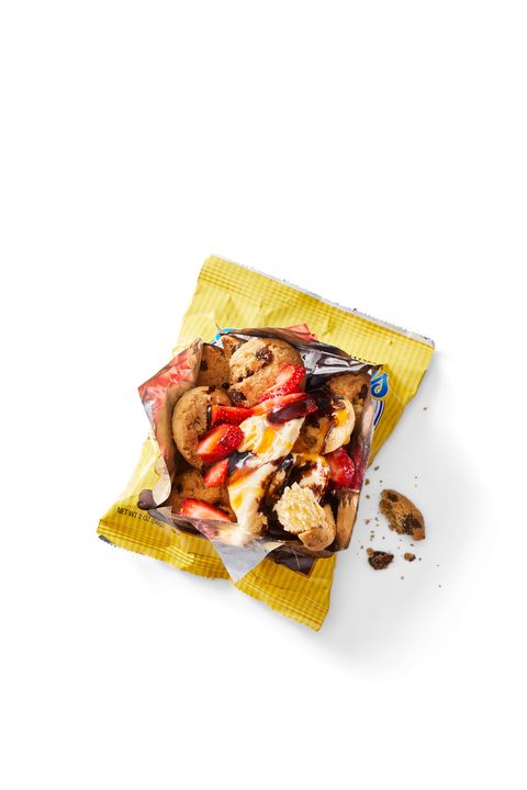 chocolate chip sundae in a snack bag