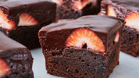 preview for We're Head Over Heels For Chocolate Covered Strawberry Brownies