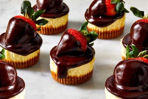 chocolate covered strawberry cheesecakes