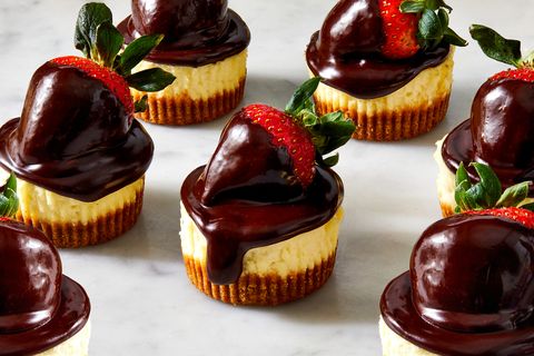 chocolate covered strawberry cheesecakes