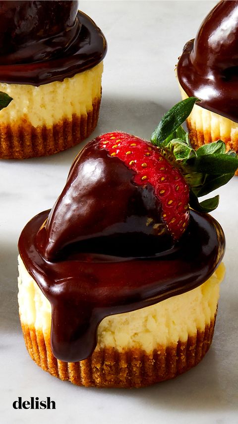 chocolate covered strawberry cheesecakes