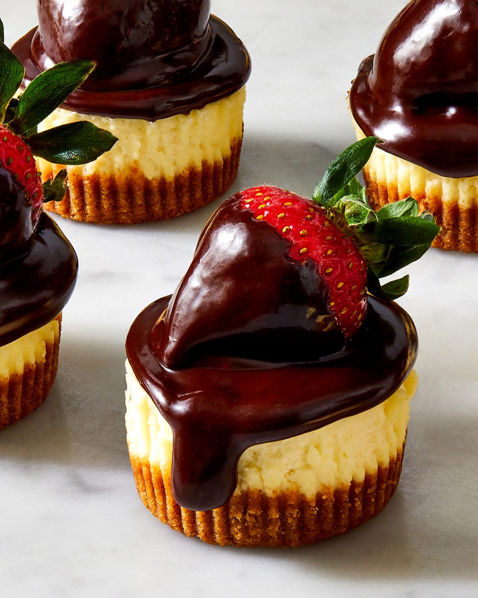 chocolate covered strawberry cheesecakes