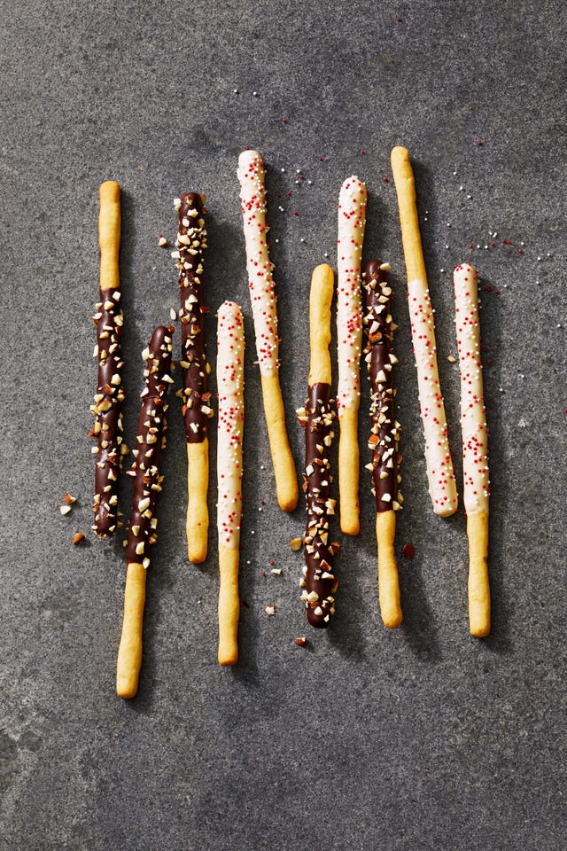 chocolate dipped cookie sticks