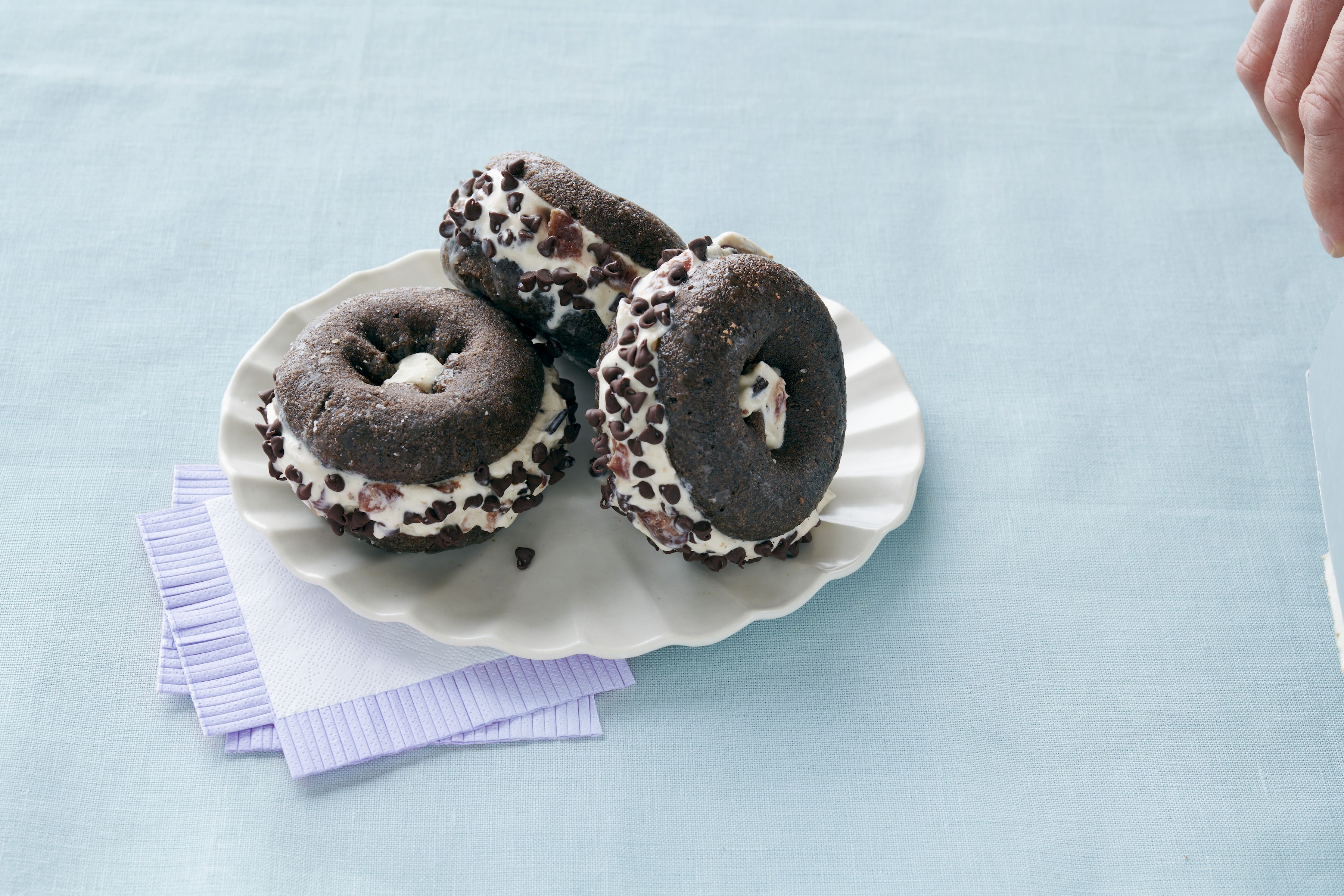 Chocolate Doughnut Ice Cream Sandwiches