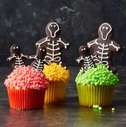 Chocolate Skeleton Cookie Cupcakes