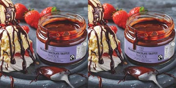 chocolate never looked as good as marks and spencer’s chocolate truffle sauce