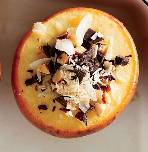 chocolate almond coconut baked apples
