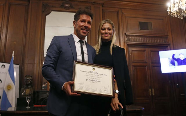Diego Pablo Simeone y Carla Pereyra
