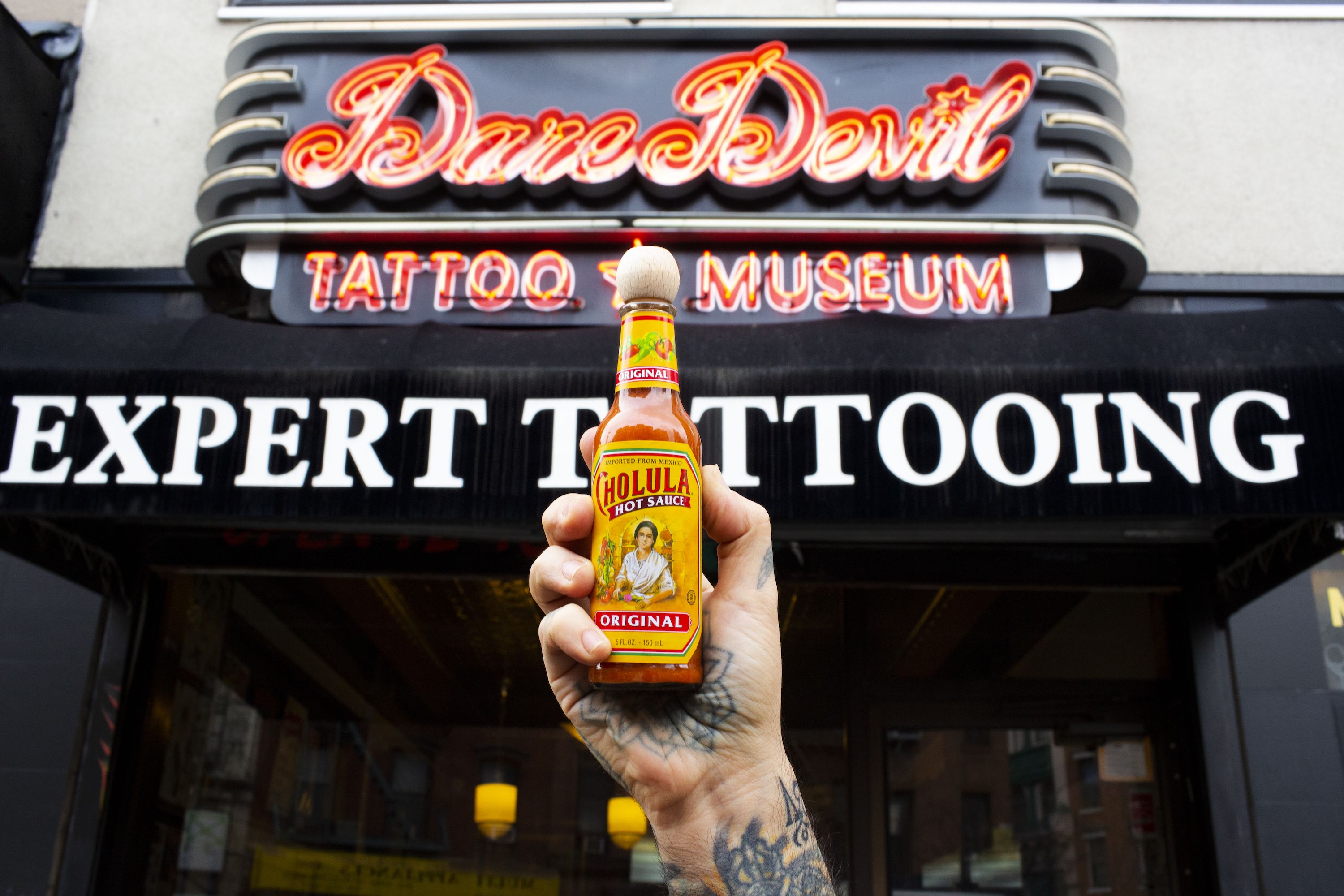 Hot sauce by Matt Driscoll while guest spotting at Truth Tattoo in Truckee  CA | Food tattoos, Dad tattoos, Truth tattoo