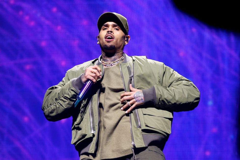 chris brown performs at the o2 arena