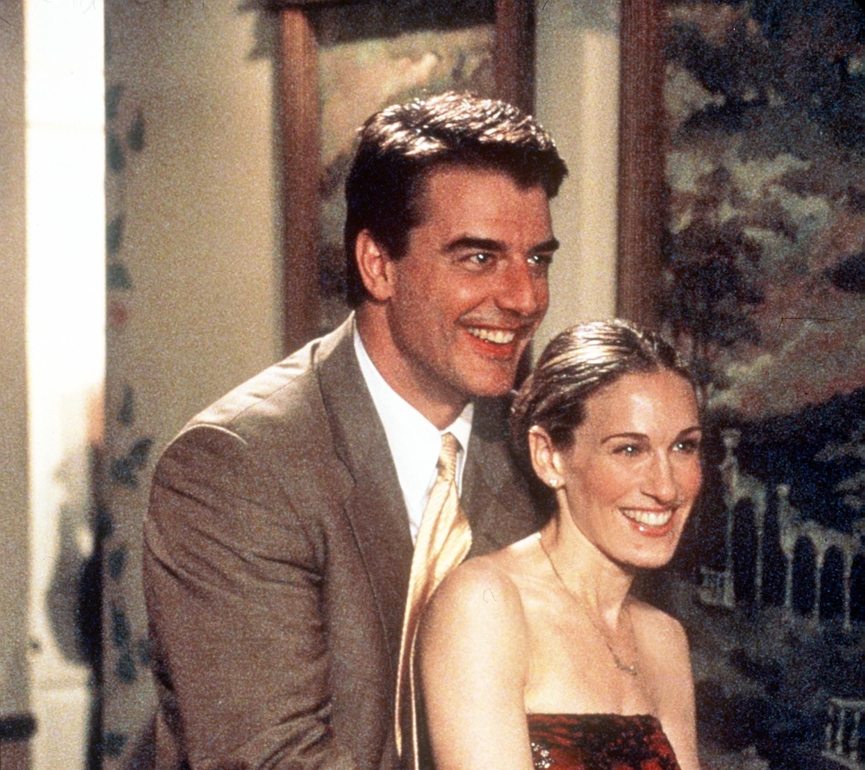 chris noth and sarah jessica parker star in sex and the city the man, the myth, the viagra episode 1999 paramount pictures