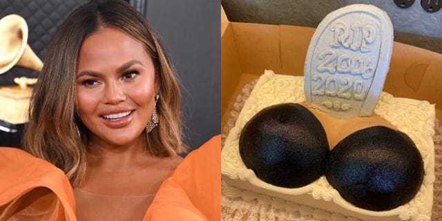 chrissy teigen breast implants cake