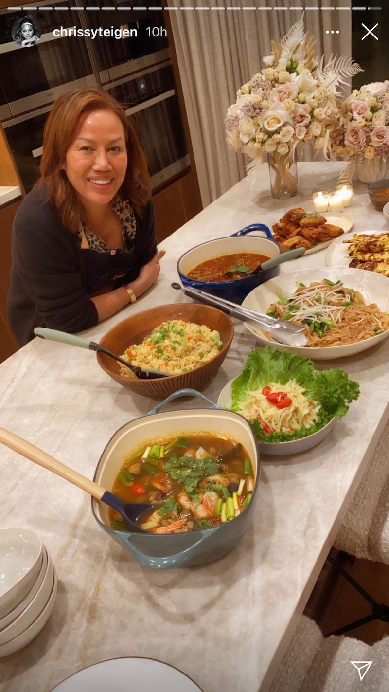 chrissy teigen food for gwen and blake